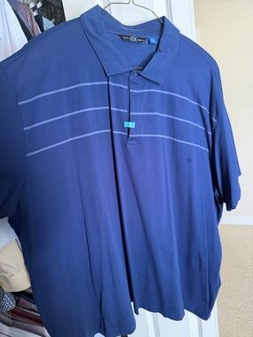 5X Joseph Abboud Blue Striped Polo w flaw